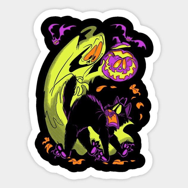 Neon Halloween Sticker by ColeCartoons